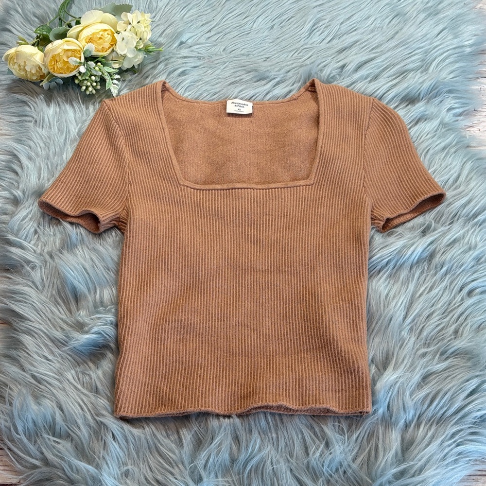 Abercrombie & Fitch Ottoman Squareneck Sweater Tee sz XS